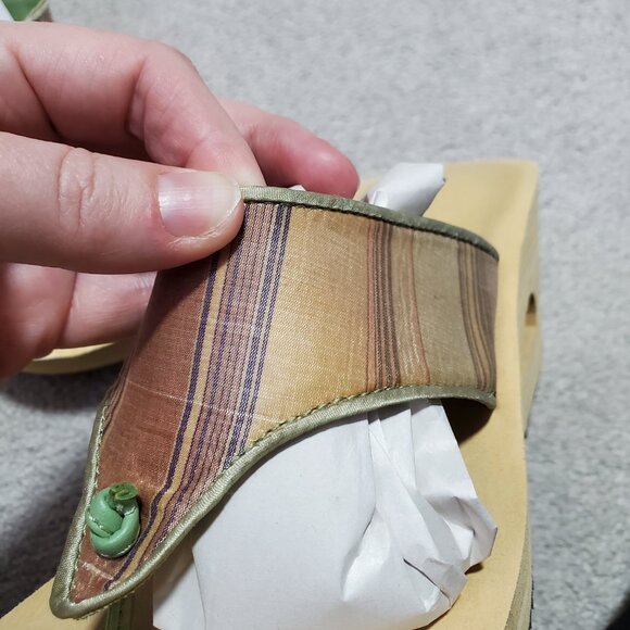 ROBERTO VIANNI Platform Cut-Out Wedge Thong Sandals Flip Flops Leather Women's 8 - Picture 5 of 13